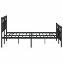 vidaXL fekete fém ágykeret fej- és lábtámlával 135 x 190 cm