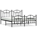 vidaXL fekete fém ágykeret fej- és lábtámlával 183 x 213 cm