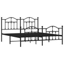 vidaXL fekete fém ágykeret fej- és lábtámlával 183 x 213 cm