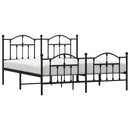 vidaXL fekete fém ágykeret fej- és lábtámlával 183 x 213 cm