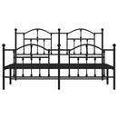 vidaXL fekete fém ágykeret fej- és lábtámlával 183 x 213 cm