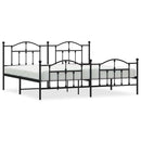 vidaXL fekete fém ágykeret fej- és lábtámlával 193 x 203 cm