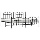 vidaXL fekete fém ágykeret fej- és lábtámlával 193 x 203 cm