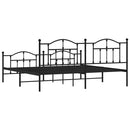vidaXL fekete fém ágykeret fej- és lábtámlával 193 x 203 cm