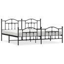 vidaXL fekete fém ágykeret fej- és lábtámlával 200 x 200 cm