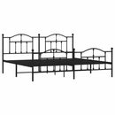 vidaXL fekete fém ágykeret fej- és lábtámlával 200 x 200 cm