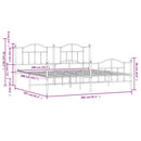 vidaXL fekete fém ágykeret fej- és lábtámlával 200 x 200 cm