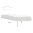 vidaXL fehér fém ágykeret fejtámlával 90x190 cm
