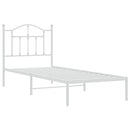 vidaXL fehér fém ágykeret fejtámlával 90x200 cm