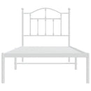 vidaXL fehér fém ágykeret fejtámlával 90x200 cm