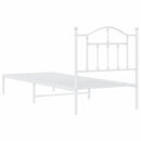 vidaXL fehér fém ágykeret fejtámlával 90x200 cm