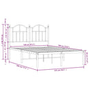 vidaXL fehér fém ágykeret fejtámlával 120x190 cm