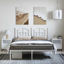 vidaXL fehér fém ágykeret fejtámlával 135 x 190 cm