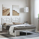 vidaXL fehér fém ágykeret fejtámlával 135 x 190 cm
