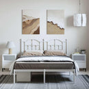 vidaXL fehér fém ágykeret fejtámlával 150 x 200 cm