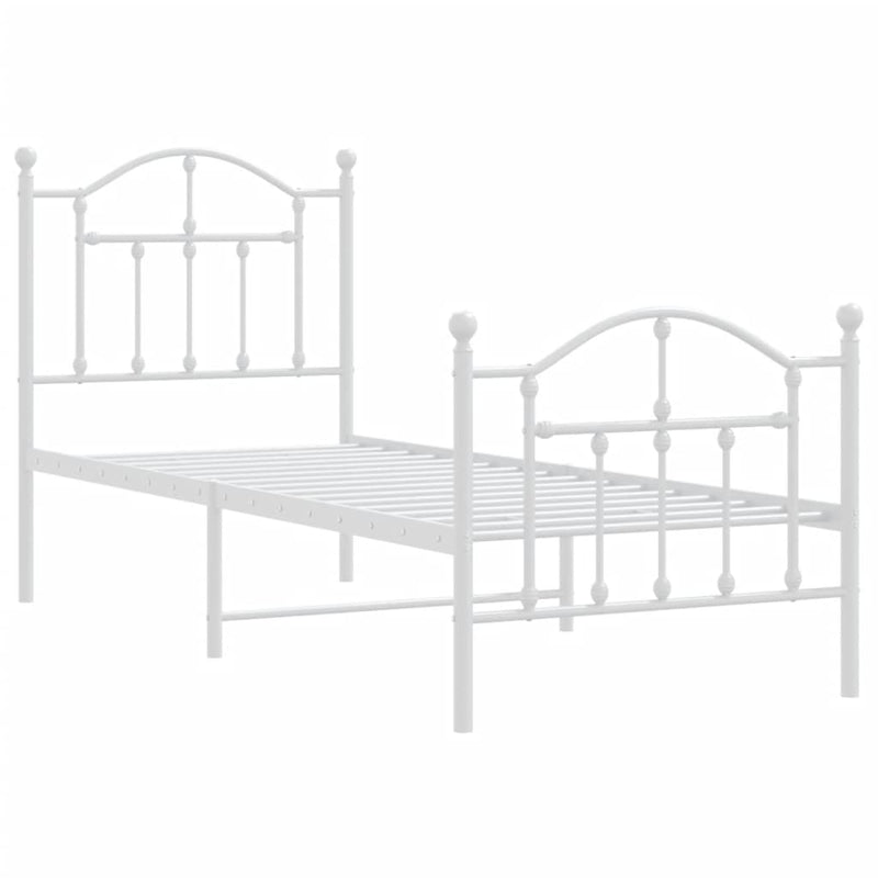 vidaXL fehér fém ágykeret fej- és lábtámlával 75 x 190 cm