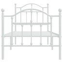 vidaXL fehér fém ágykeret fej- és lábtámlával 75 x 190 cm