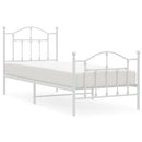 vidaXL fehér fém ágykeret fej- és lábtámlával 90 x 190 cm