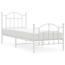 vidaXL fehér fém ágykeret fej- és lábtámlával 90x200 cm