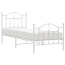 vidaXL fehér fém ágykeret fej- és lábtámlával 90x200 cm