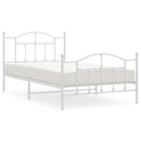 vidaXL fehér fém ágykeret fej- és lábtámlával 107 x 203 cm