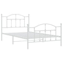 vidaXL fehér fém ágykeret fej- és lábtámlával 107 x 203 cm