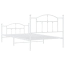 vidaXL fehér fém ágykeret fej- és lábtámlával 107 x 203 cm