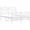 vidaXL fehér fém ágykeret fej- és lábtámlával 120x200 cm