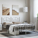 vidaXL fehér fém ágykeret fej- és lábtámlával 135x190 cm