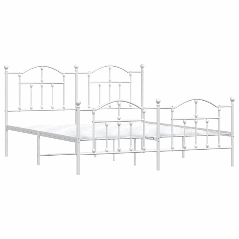 vidaXL fehér fém ágykeret fej- és lábtámlával 180 x 200 cm