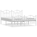 vidaXL fehér fém ágykeret fej- és lábtámlával 183 x 213 cm