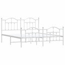 vidaXL fehér fém ágykeret fej- és lábtámlával 183 x 213 cm