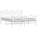 vidaXL fehér fém ágykeret fej- és lábtámlával 183 x 213 cm