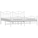 vidaXL fehér fém ágykeret fej- és lábtámlával 193 x 203 cm