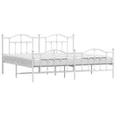 vidaXL fehér fém ágykeret fej- és lábtámlával 200x200 cm