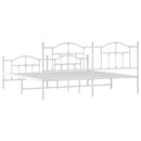vidaXL fehér fém ágykeret fej- és lábtámlával 200x200 cm