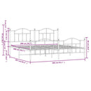 vidaXL fehér fém ágykeret fej- és lábtámlával 200x200 cm