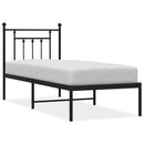 vidaXL fekete fém ágykeret fejtámlával 75 x 190 cm