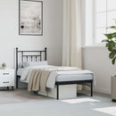vidaXL fekete fém ágykeret fejtámlával 75 x 190 cm