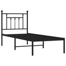 vidaXL fekete fém ágykeret fejtámlával 75 x 190 cm