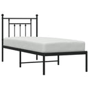 vidaXL fekete fém ágykeret fejtámlával 75 x 190 cm