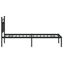 vidaXL fekete fém ágykeret fejtámlával 75 x 190 cm