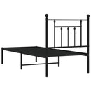 vidaXL fekete fém ágykeret fejtámlával 75 x 190 cm
