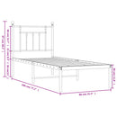 vidaXL fekete fém ágykeret fejtámlával 75 x 190 cm