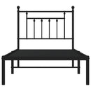 vidaXL fekete fém ágykeret fejtámlával 80 x 200 cm