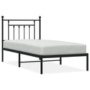 vidaXL fekete fém ágykeret fejtámlával 90 x 190 cm