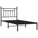 vidaXL fekete fém ágykeret fejtámlával 90 x 190 cm