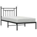vidaXL fekete fém ágykeret fejtámlával 90 x 190 cm
