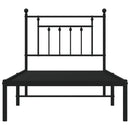 vidaXL fekete fém ágykeret fejtámlával 90 x 190 cm