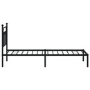 vidaXL fekete fém ágykeret fejtámlával 90 x 190 cm